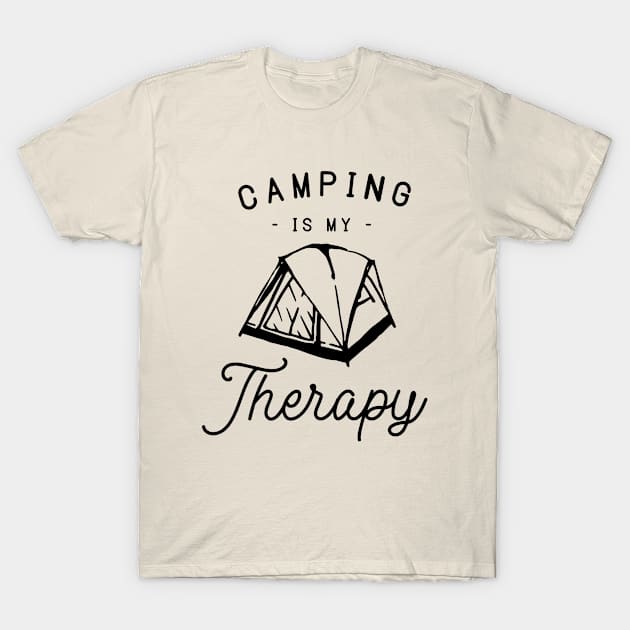 Outdoors Series: Camping is My Therapy T-Shirt by Jarecrow 